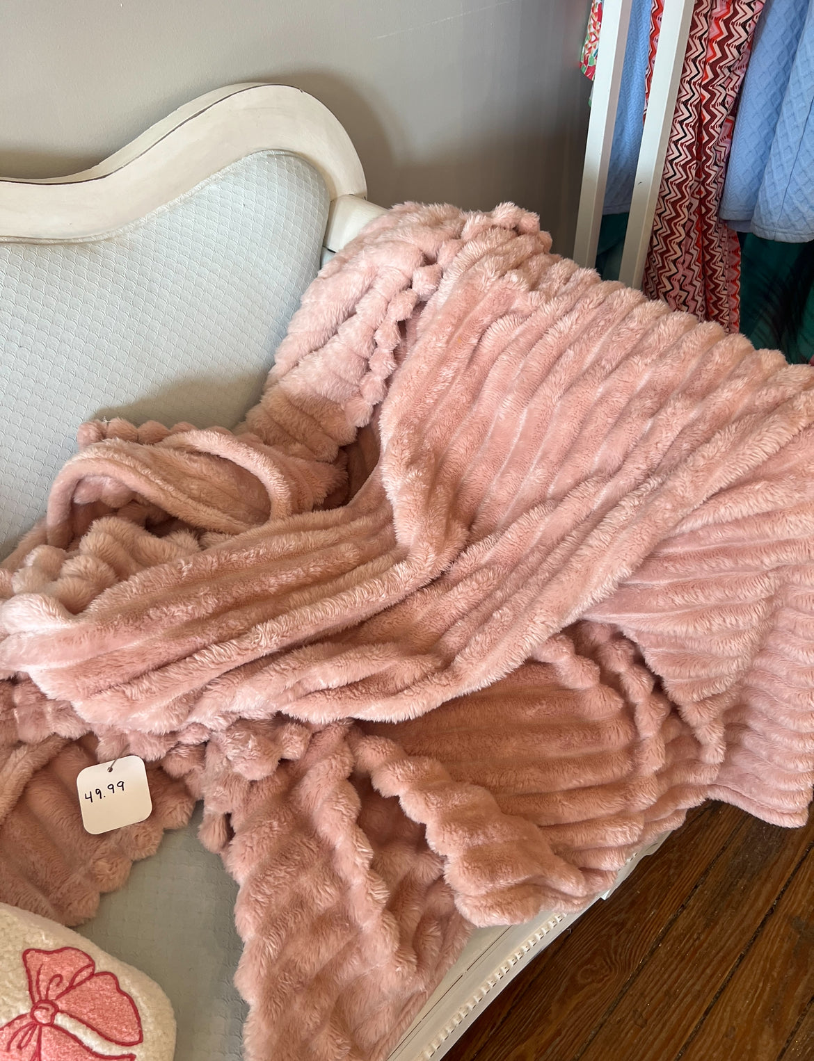 Rose Pink Ribbed blanket