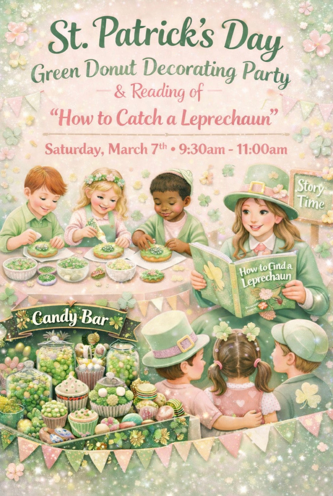 Kids St.Patrick’s Day:Saturday March 7th, 9:30am-11:00am